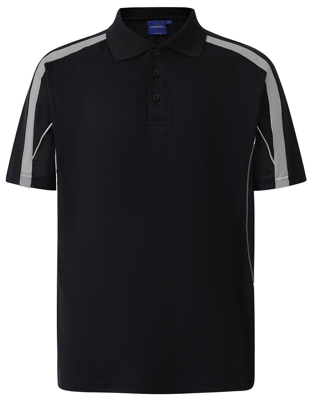 Kids S/S polo truedry - Black/Ash