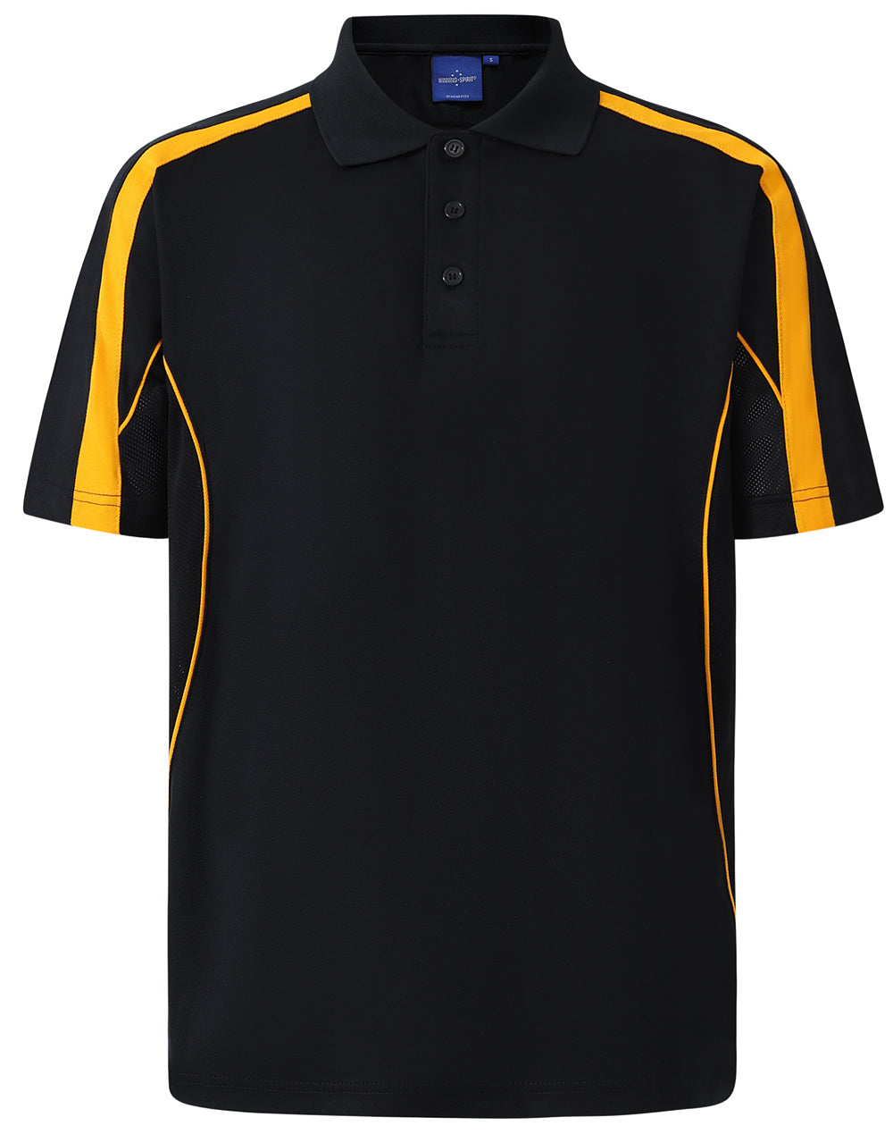 Kids S/S polo truedry - Black/Gold