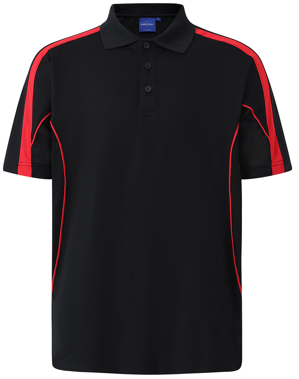 Mens S/S polo truedry - Black/Red