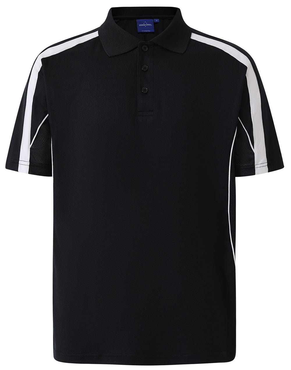 Kids S/S polo truedry - Black/White