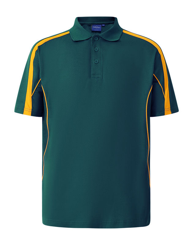 Mens S/S polo truedry - Bottle/Gold