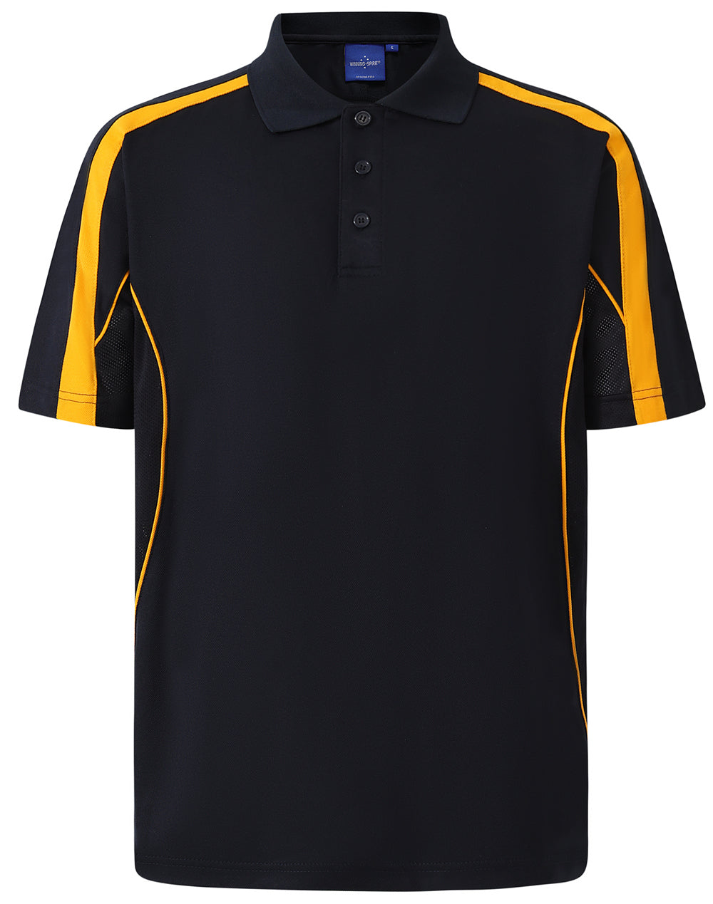 Mens S/S polo truedry - Navy/Gold