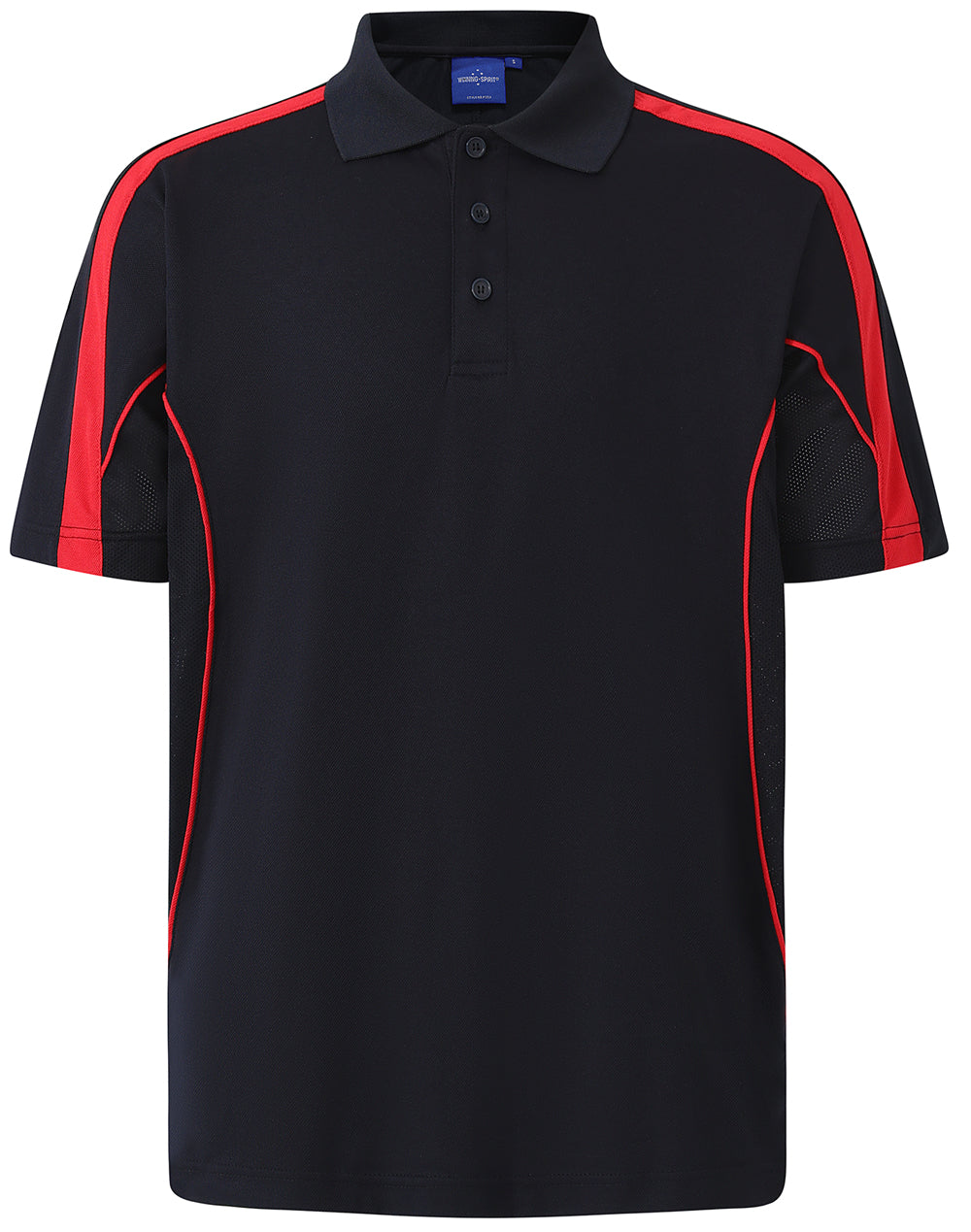 Kids S/S polo truedry - Navy/Red
