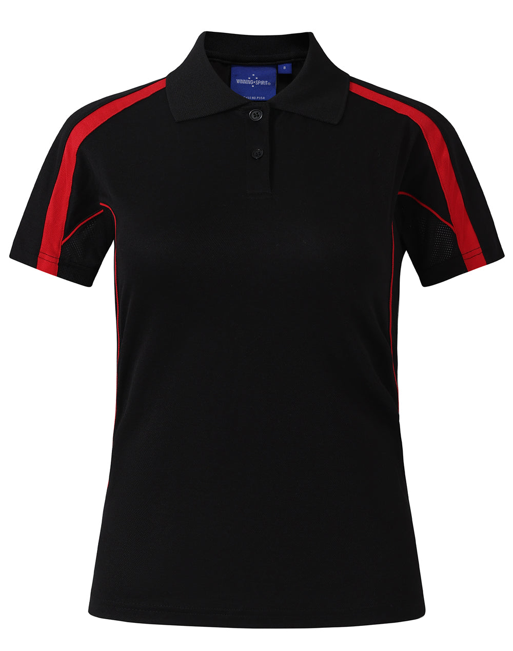 Ladies S/S Sport Polo truedry - Black/Red