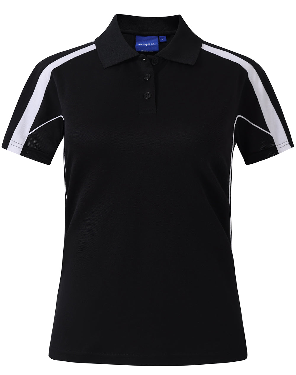 Ladies S/S Sport Polo truedry - Black/White