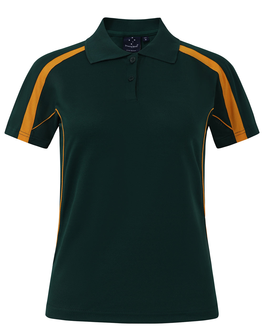 Ladies S/S Sport Polo truedry - Bottle/Gold