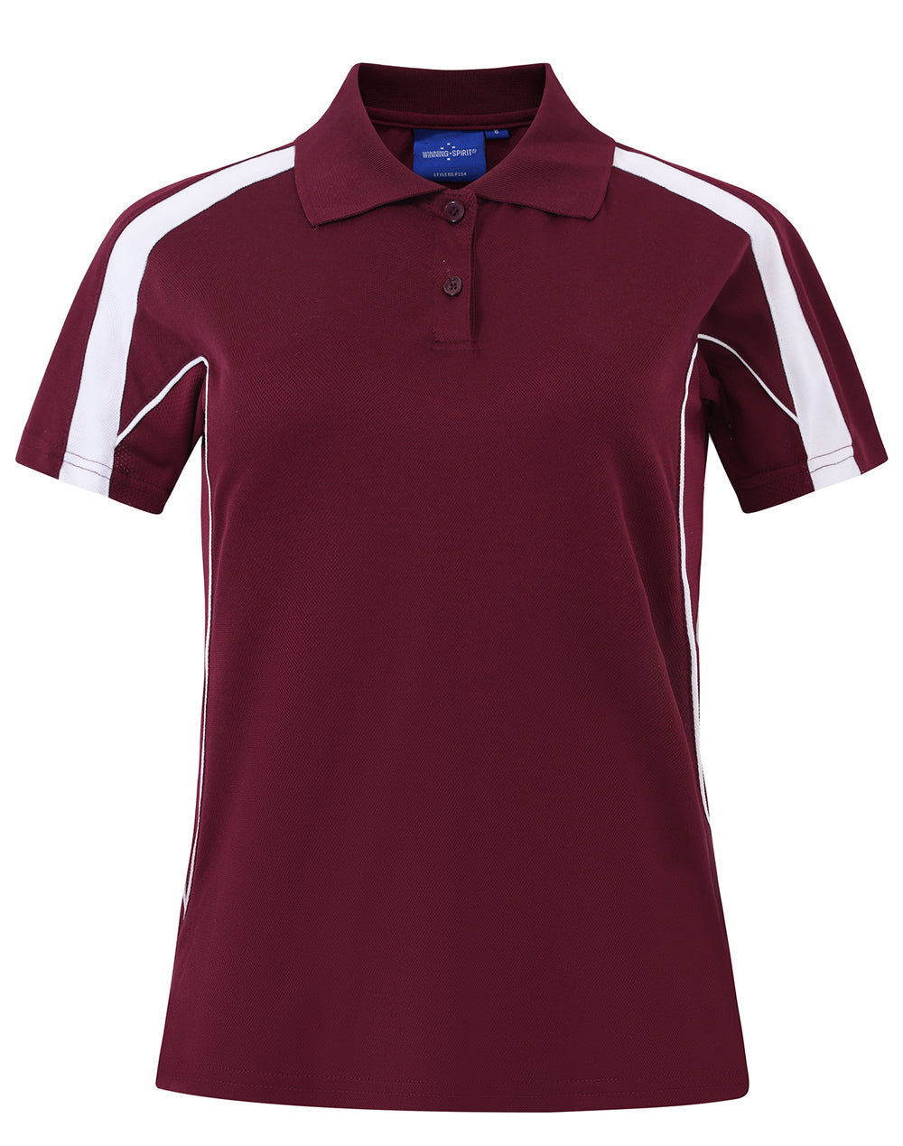 Ladies S/S Sport Polo truedry - Maroon/White