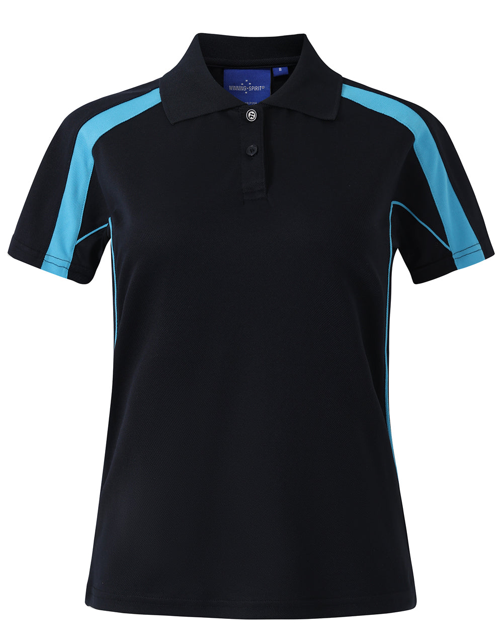 Ladies S/S Sport Polo truedry - Navy/Aqua Blue