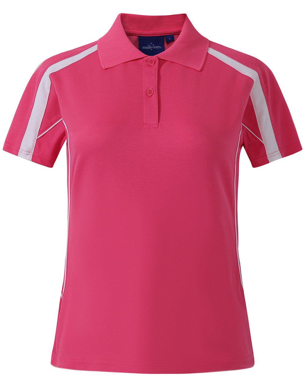 Ladies S/S Sport Polo truedry - Hot Pink/White