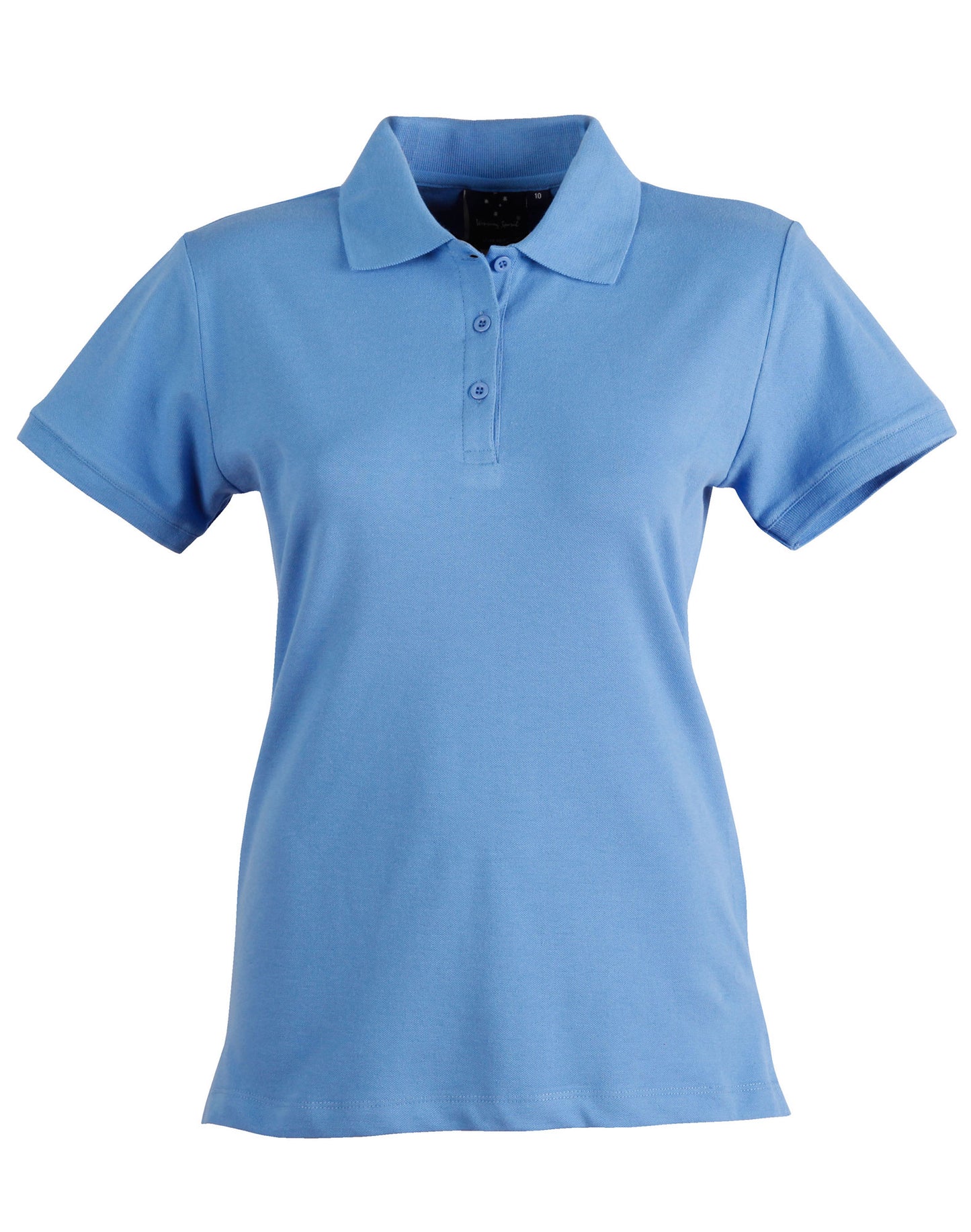 ladies cotton stretch polo - Azure Blue