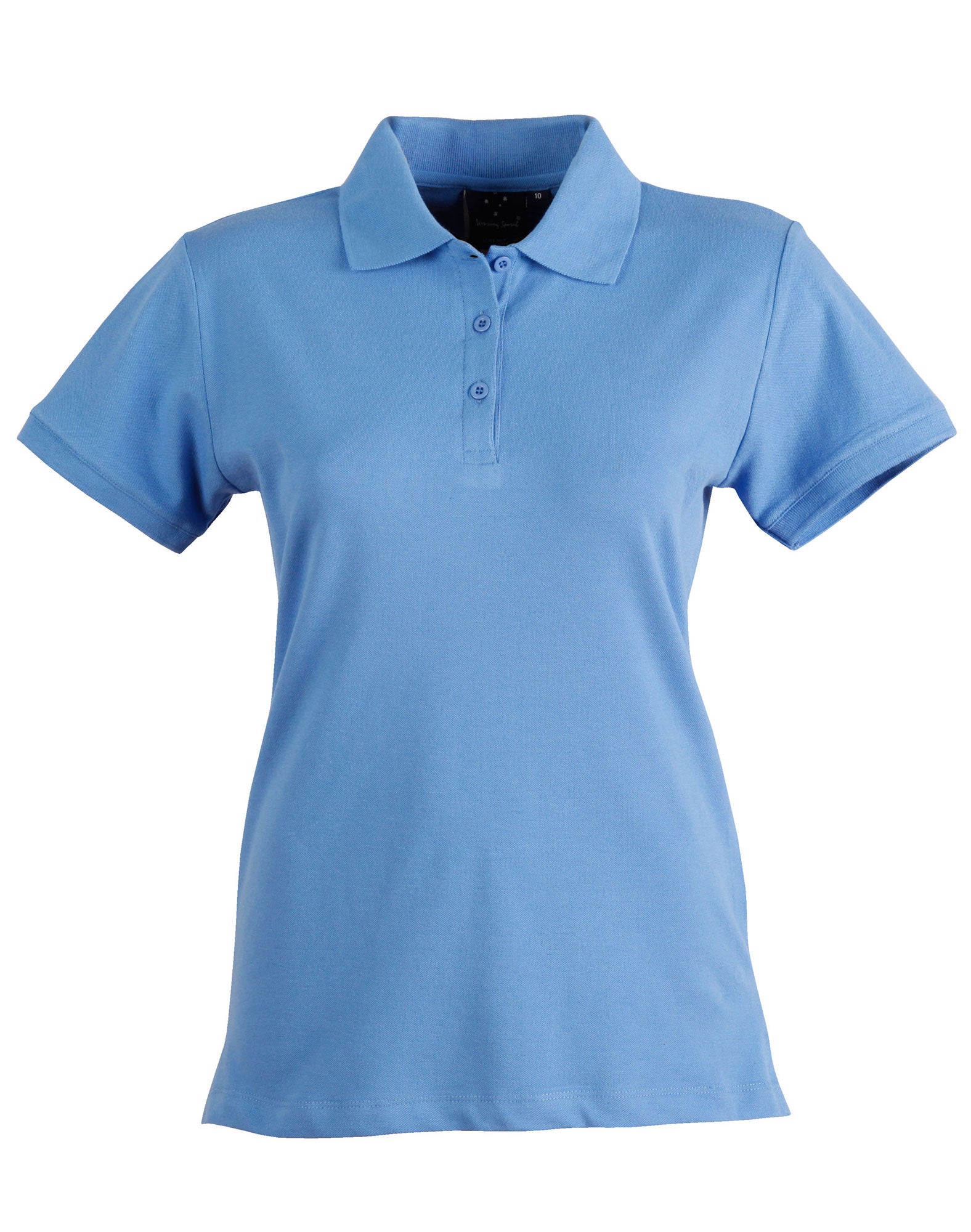 ladies cotton stretch polo - Azure Blue