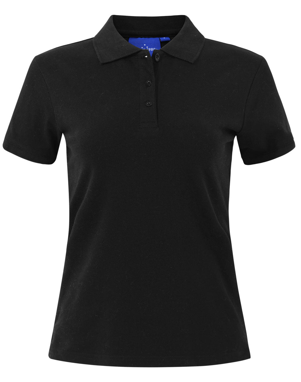 ladies cotton stretch polo - Black