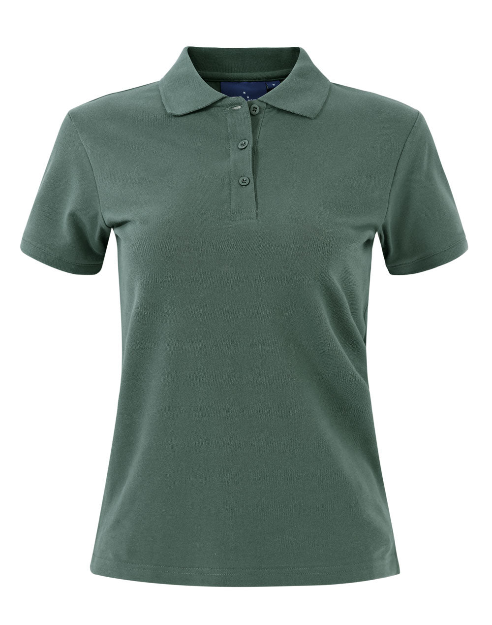 ladies cotton stretch polo - Earth Green
