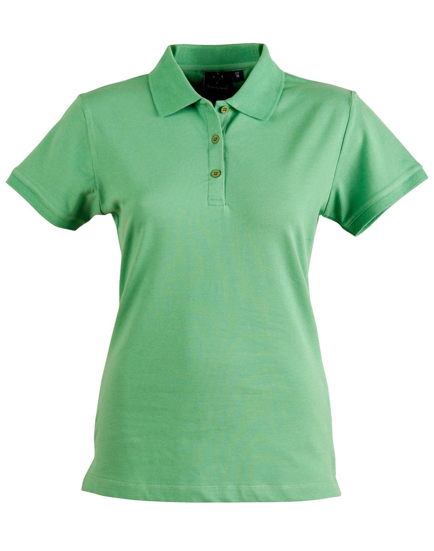 ladies cotton stretch polo - Green Tea