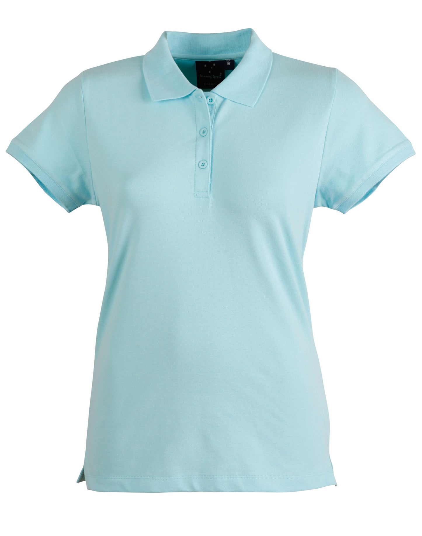 ladies cotton stretch polo - Jasper Blue