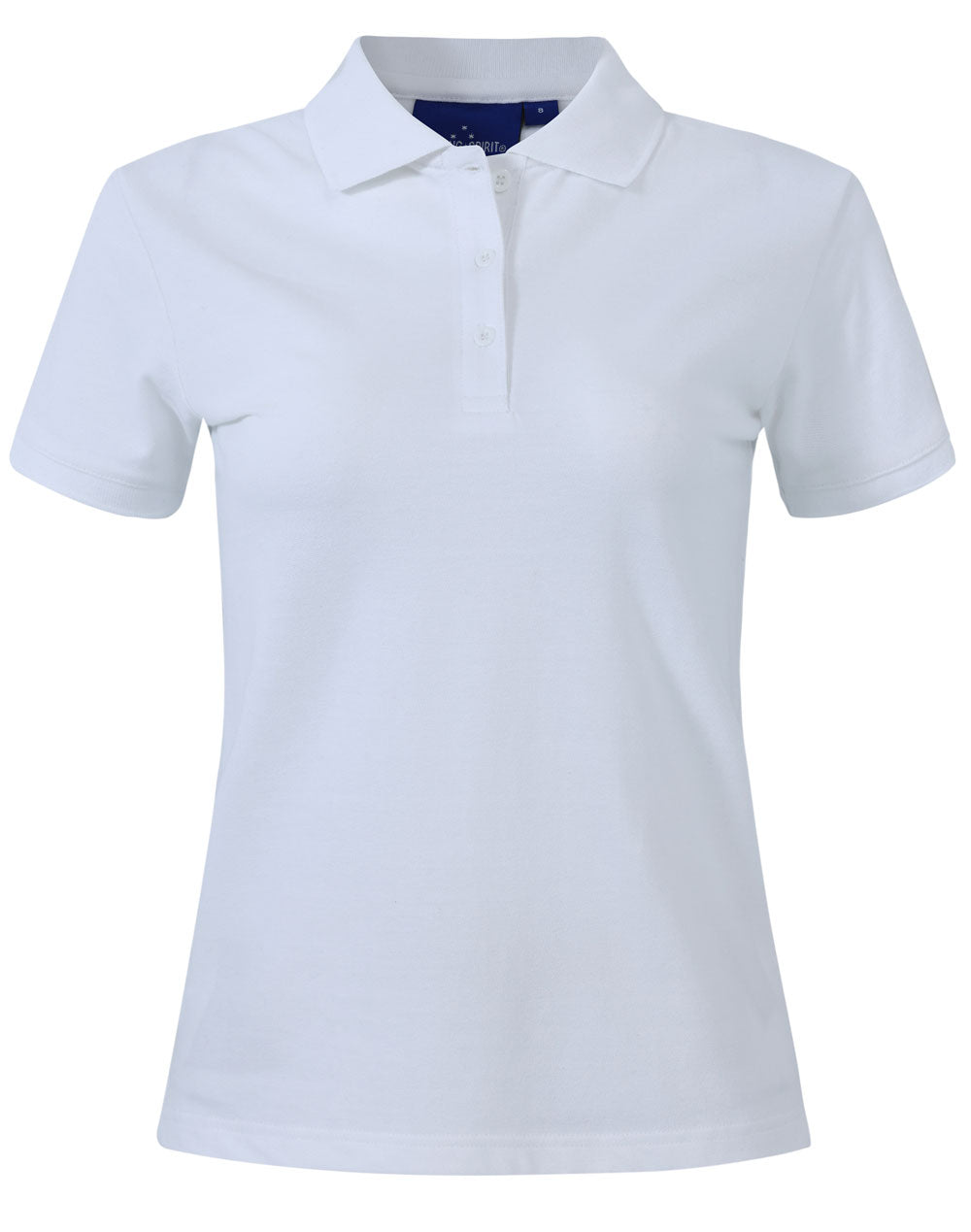 ladies cotton stretch polo - White