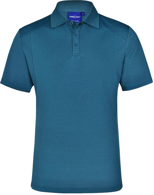 mens bamboo charcoal S/S Polo - Aegean Blue