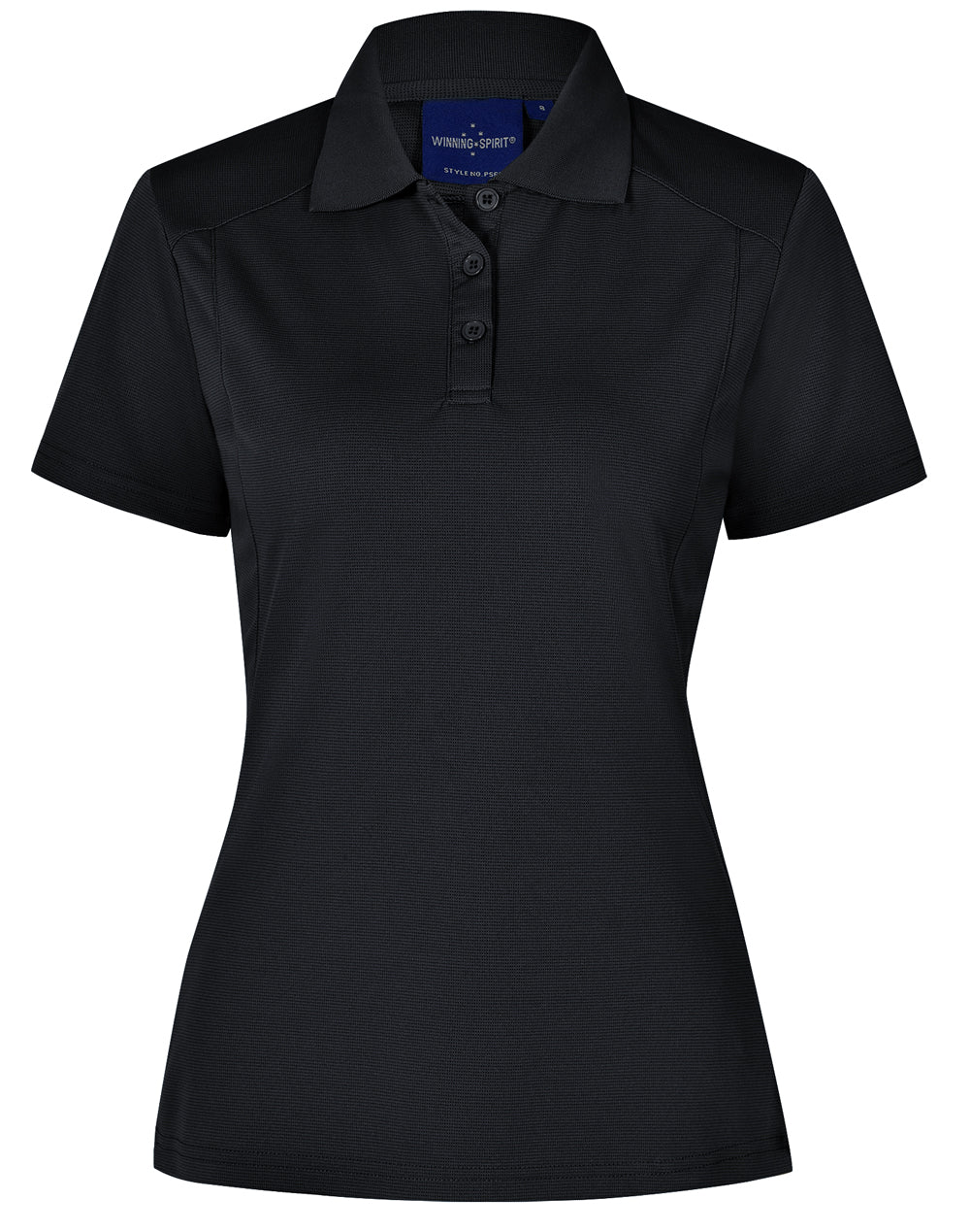 ladies bamboo charcoal S/S Polo - Black