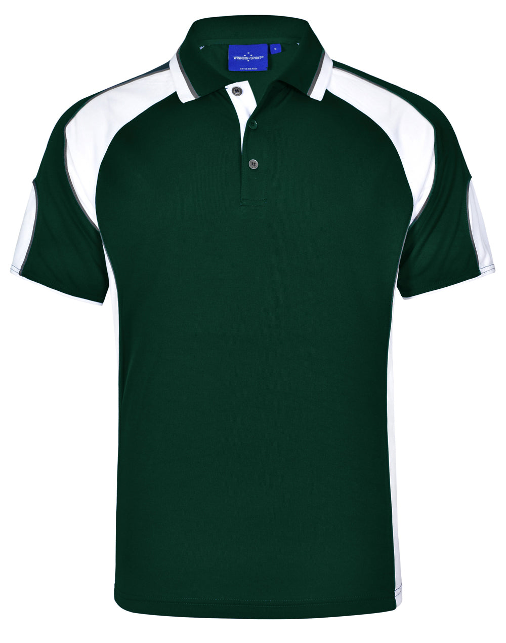 Men's Cooldry Contrast Polo With Sleeve Panel - Bottle/White