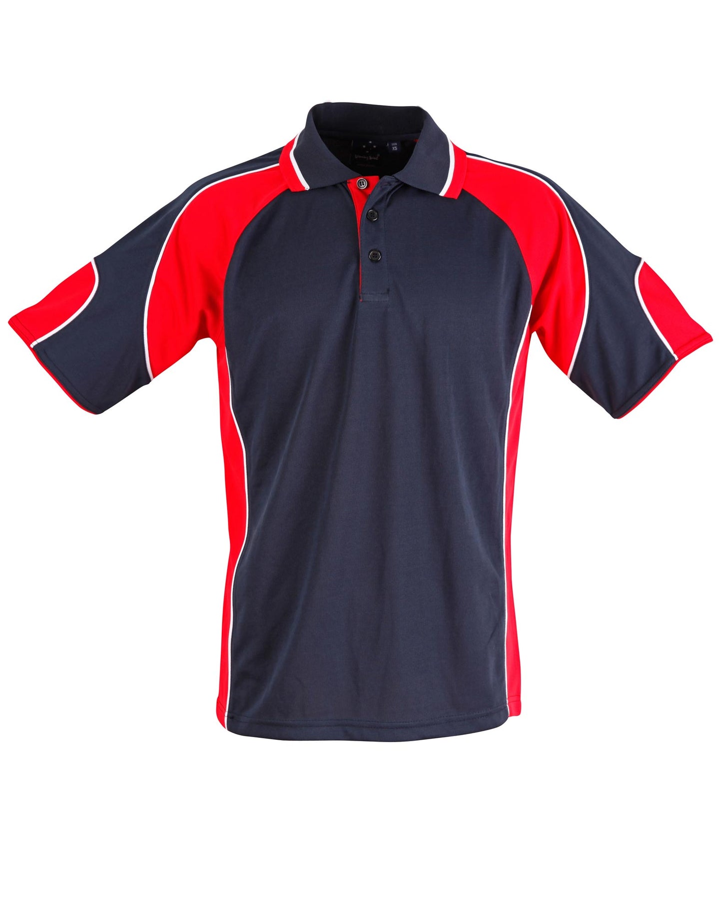 Men's Cooldry Contrast Polo With Sleeve Panel - Navy/Red
