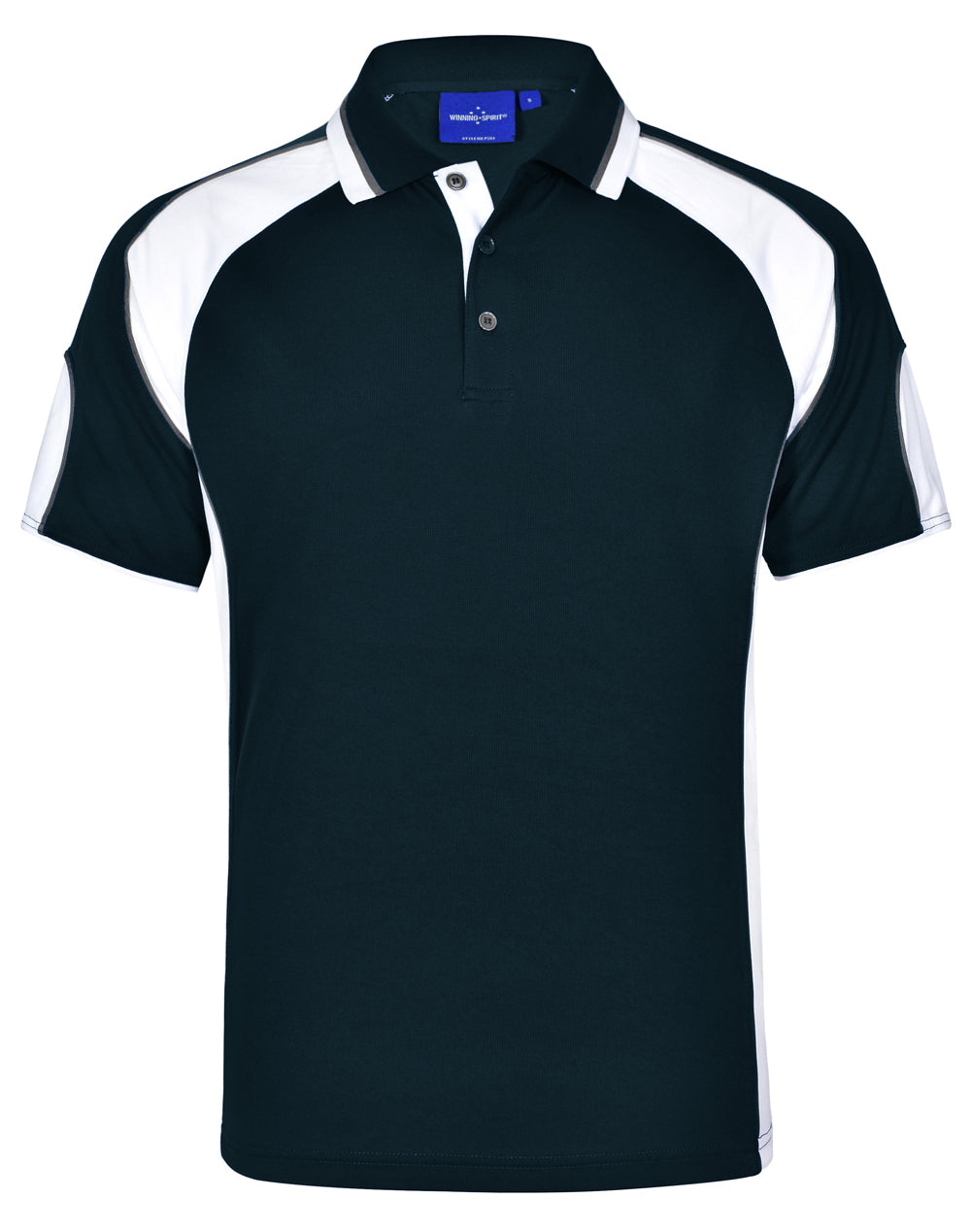 Men's Cooldry Contrast Polo With Sleeve Panel - Navy/White