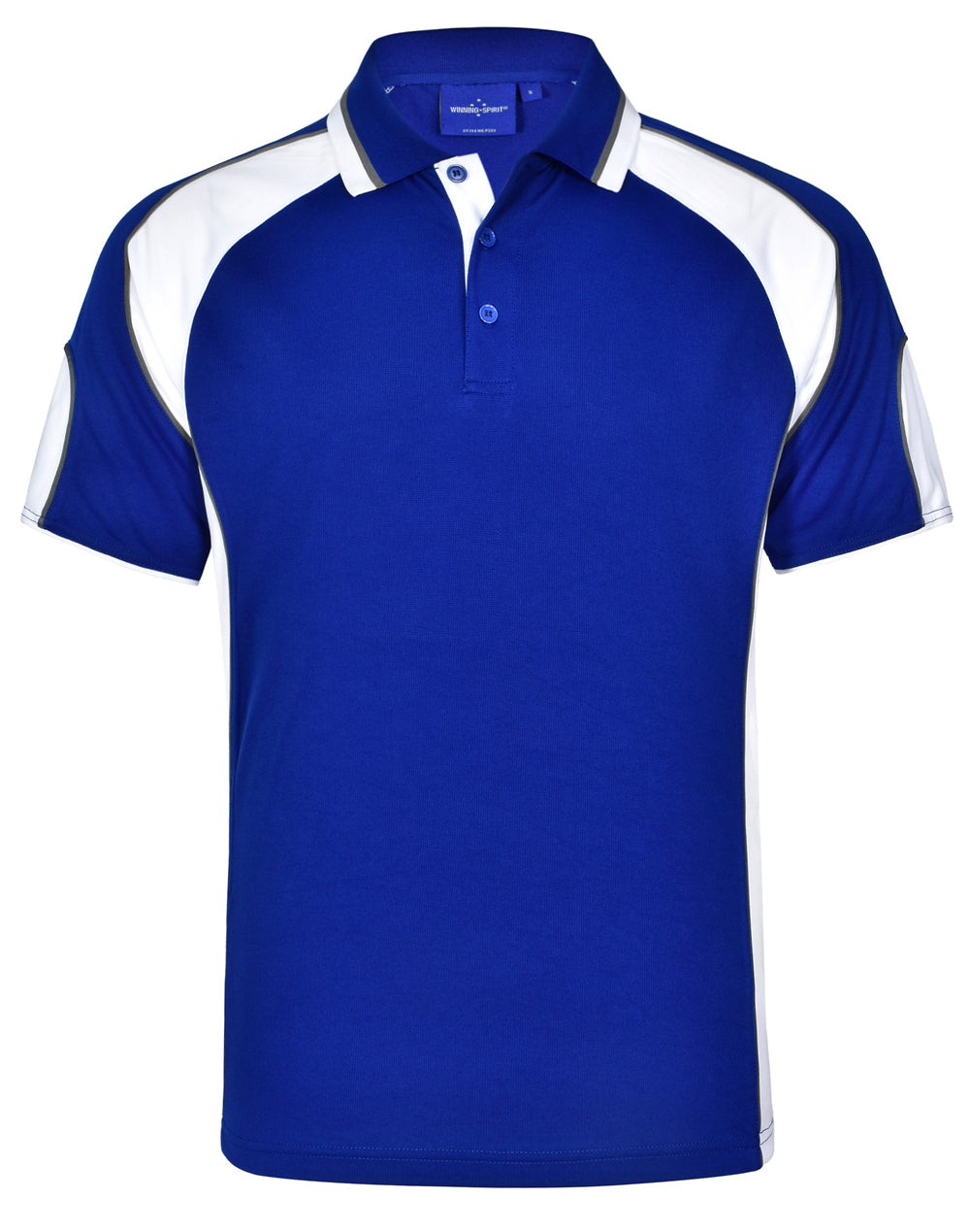 Men's Cooldry Contrast Polo With Sleeve Panel - Royal/White
