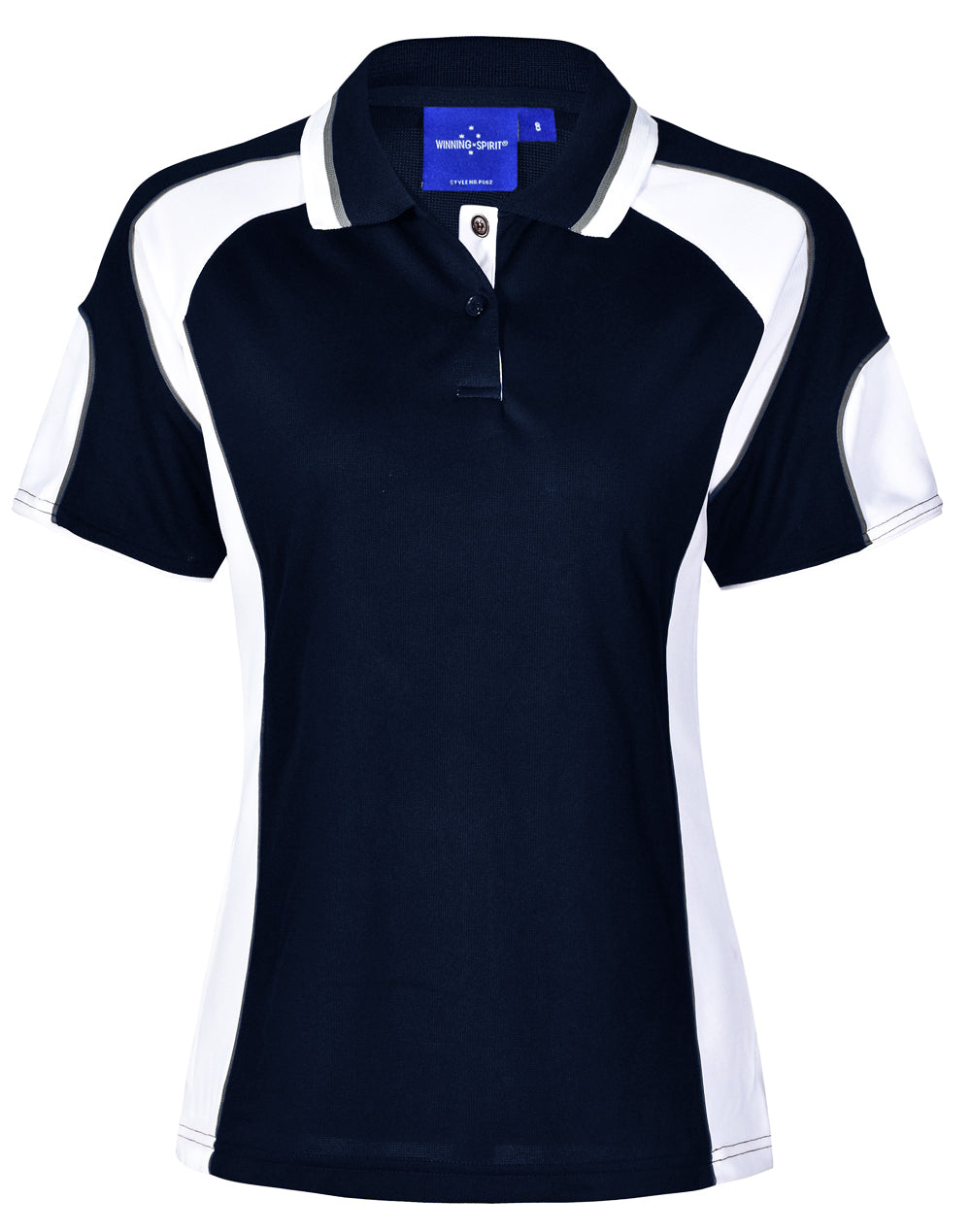 Ladies' Cooldry Contrast Polo With Sleeve Panel - Navy/White