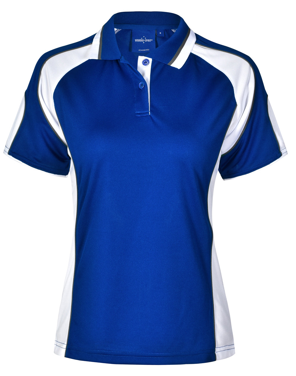 Ladies' Cooldry Contrast Polo With Sleeve Panel - Royal/White