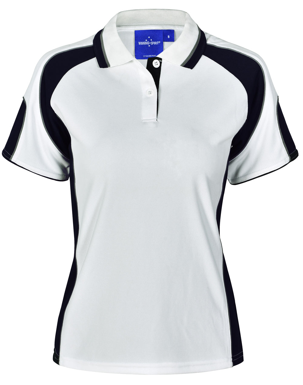 Ladies' Cooldry Contrast Polo With Sleeve Panel - White/Navy
