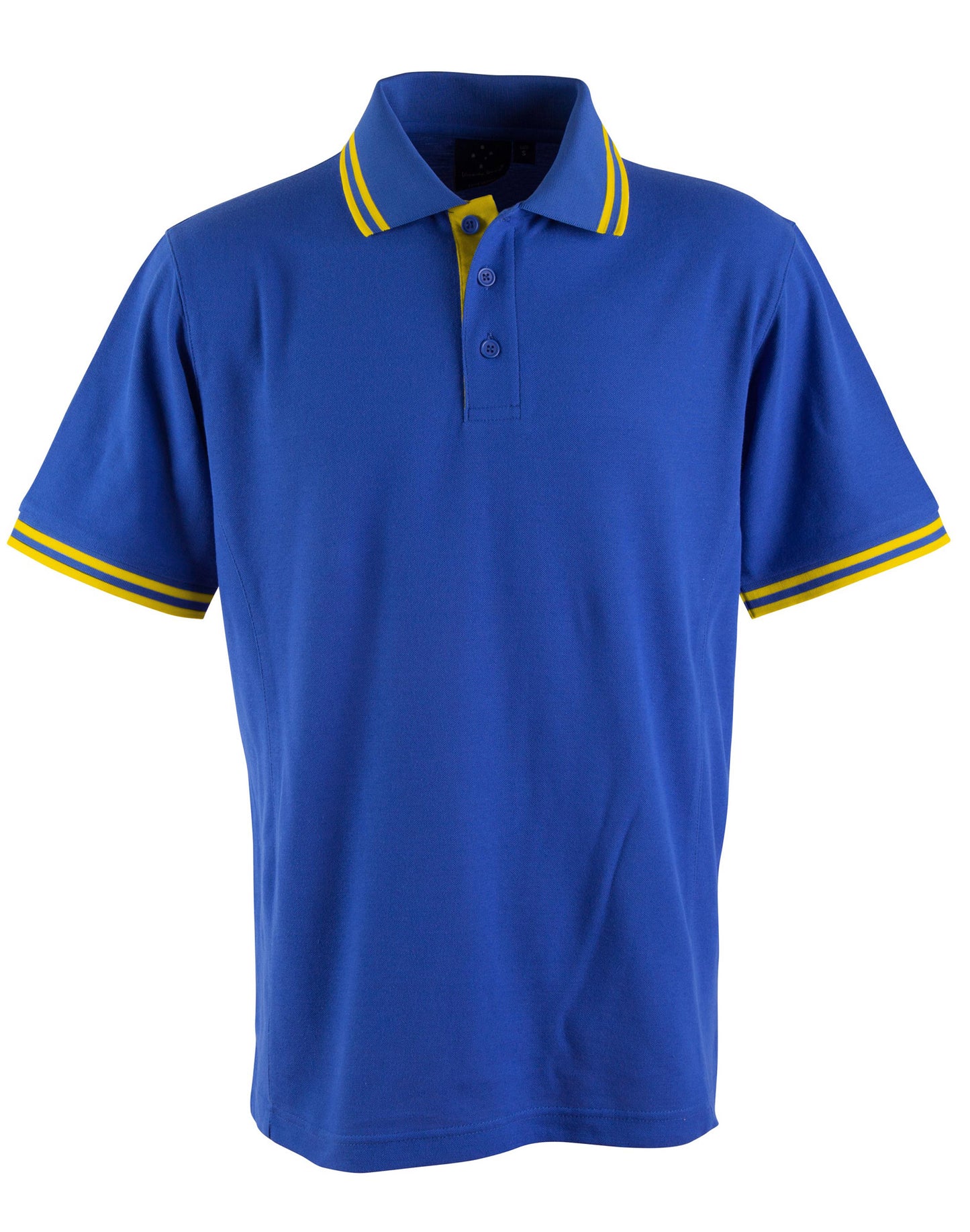 Kids' Truedry Contrast S/S Polo - Royal/Gold