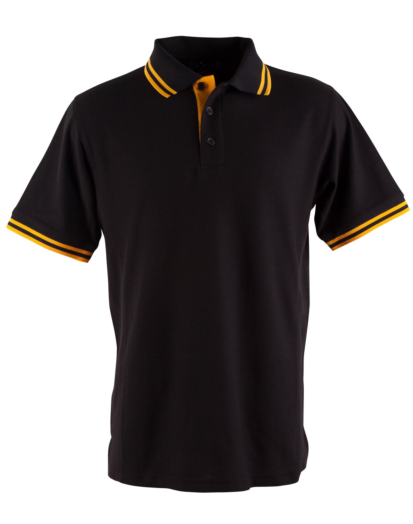Men's Truedry Contrast S/S Polo - Black/Gold