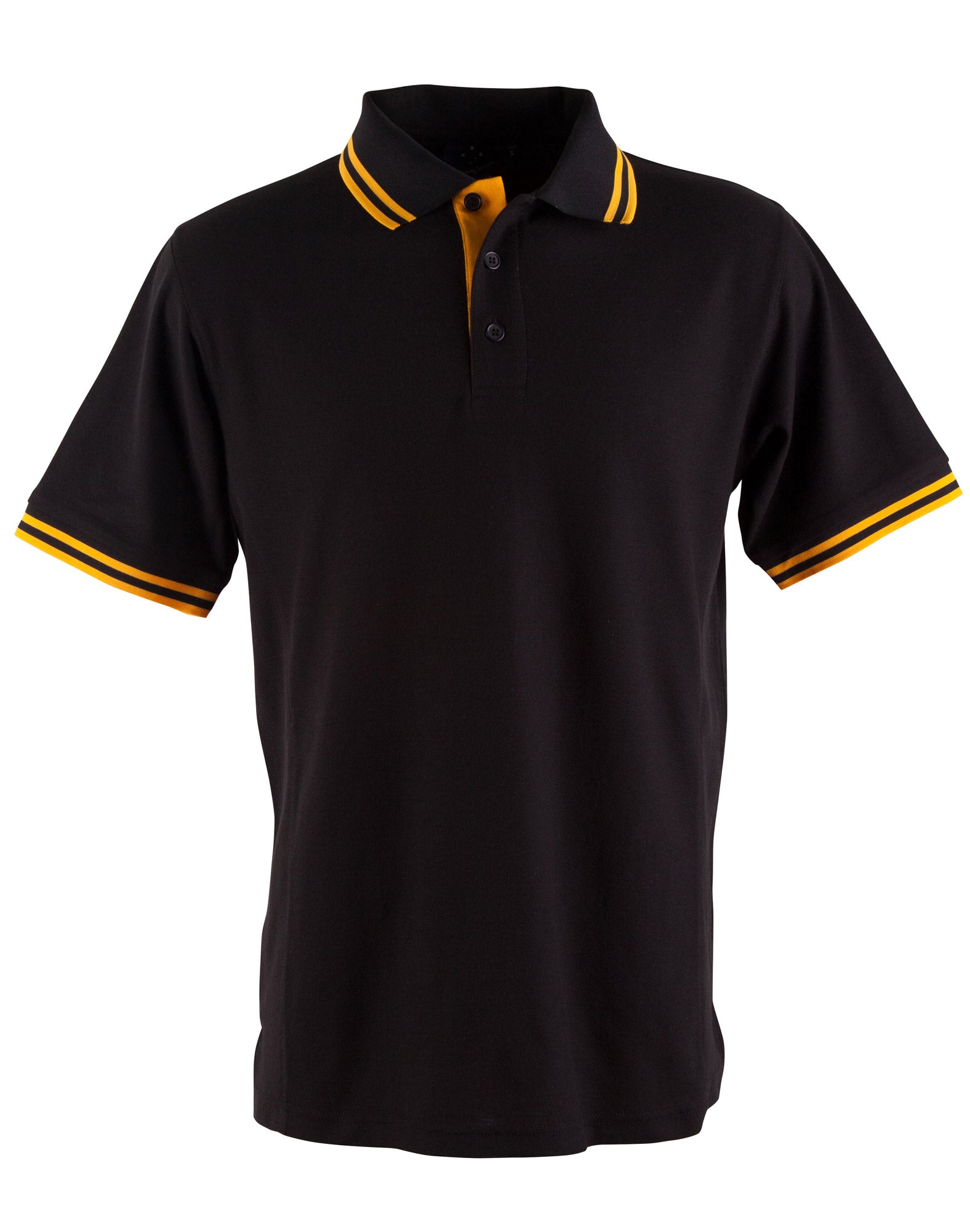 Men's Truedry Contrast S/S Polo - Black/Gold