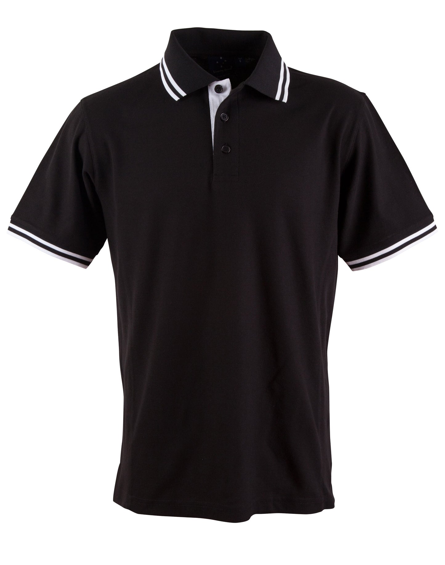 Men's Truedry Contrast S/S Polo - Black/White