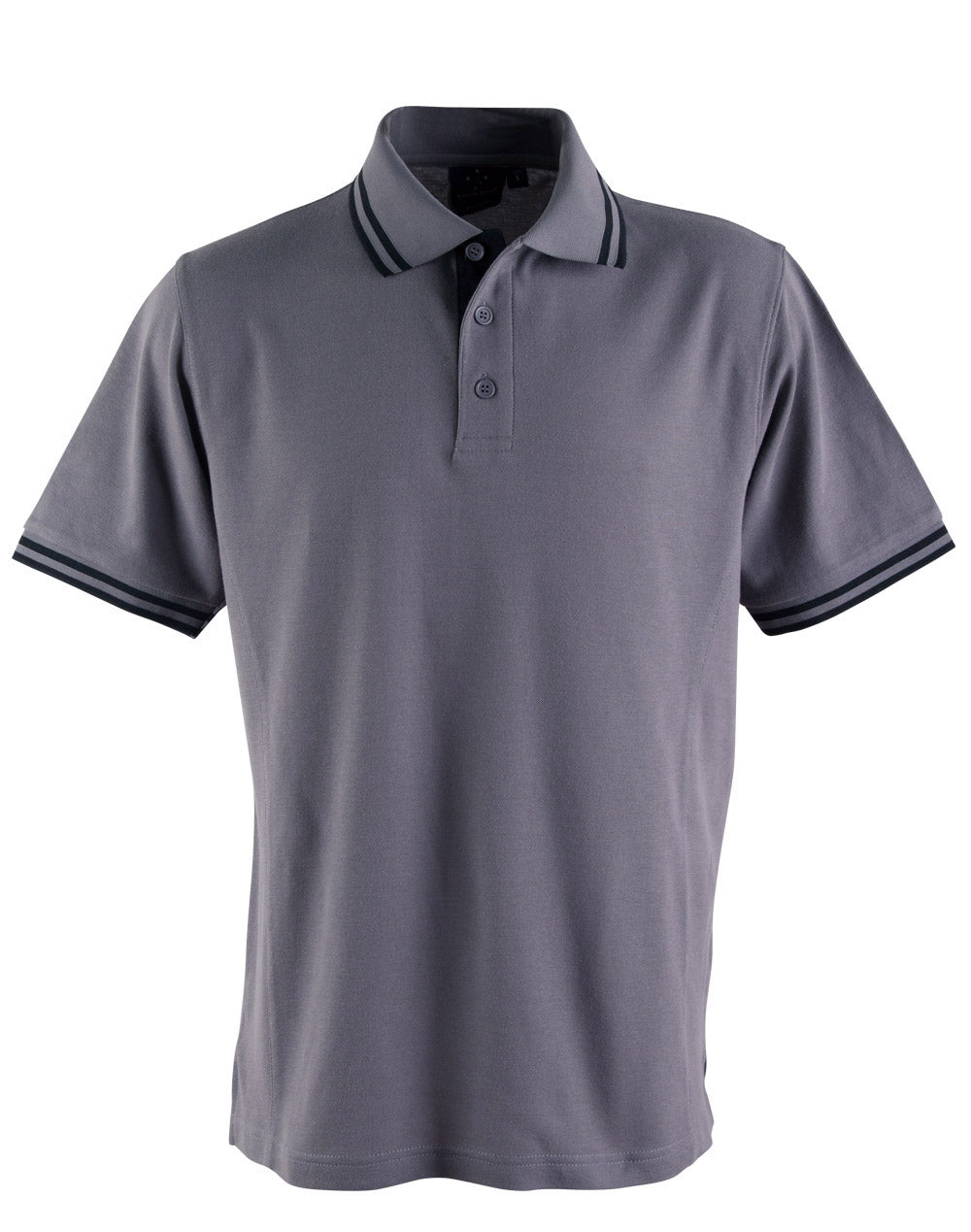 Men's Truedry Contrast S/S Polo - Grey/Black