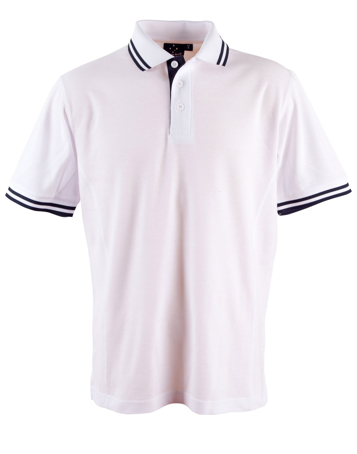 Kids' Truedry Contrast S/S Polo - White/Navy