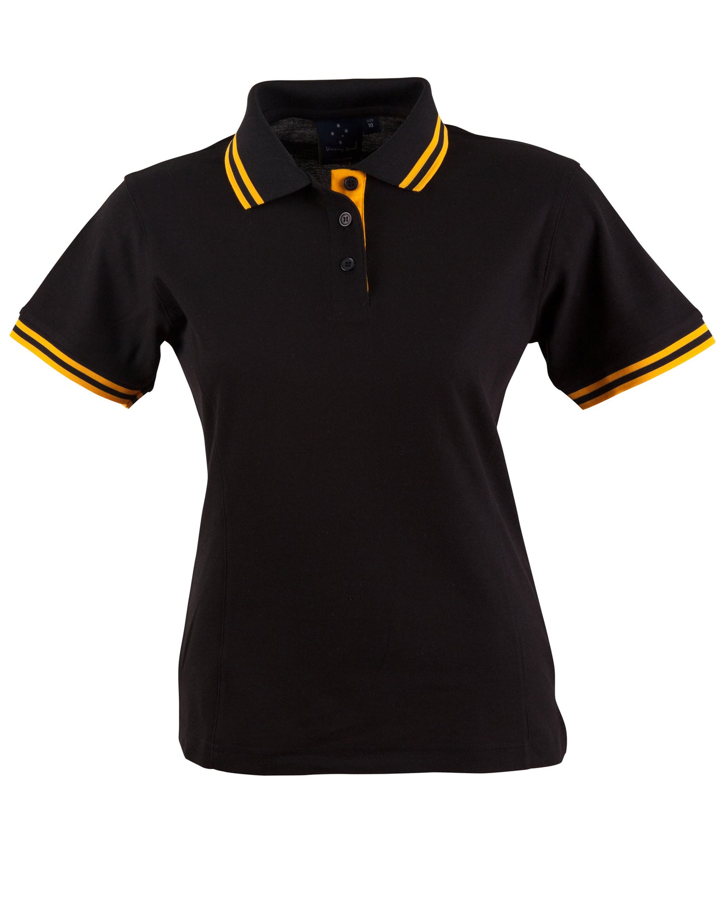 Ladies' Truedry Contrast S/S Polo - Black/Gold