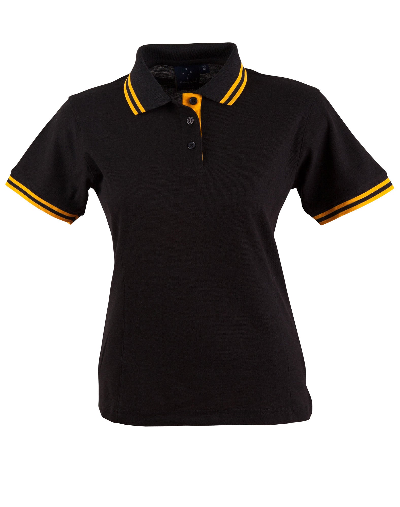 Ladies' Truedry Contrast S/S Polo - Black/Gold