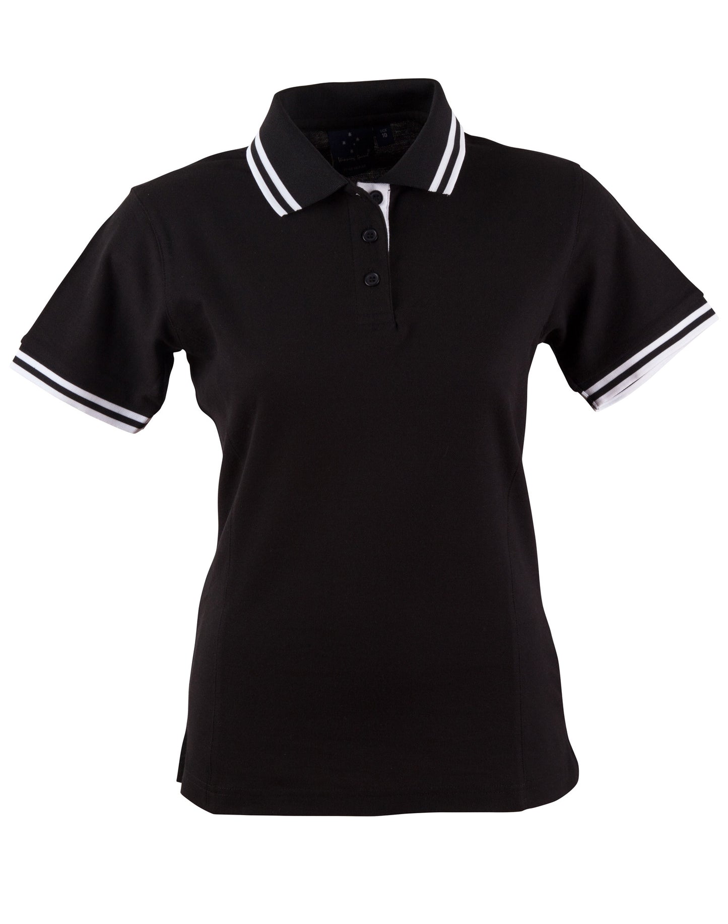 Ladies' Truedry Contrast S/S Polo - Black/White