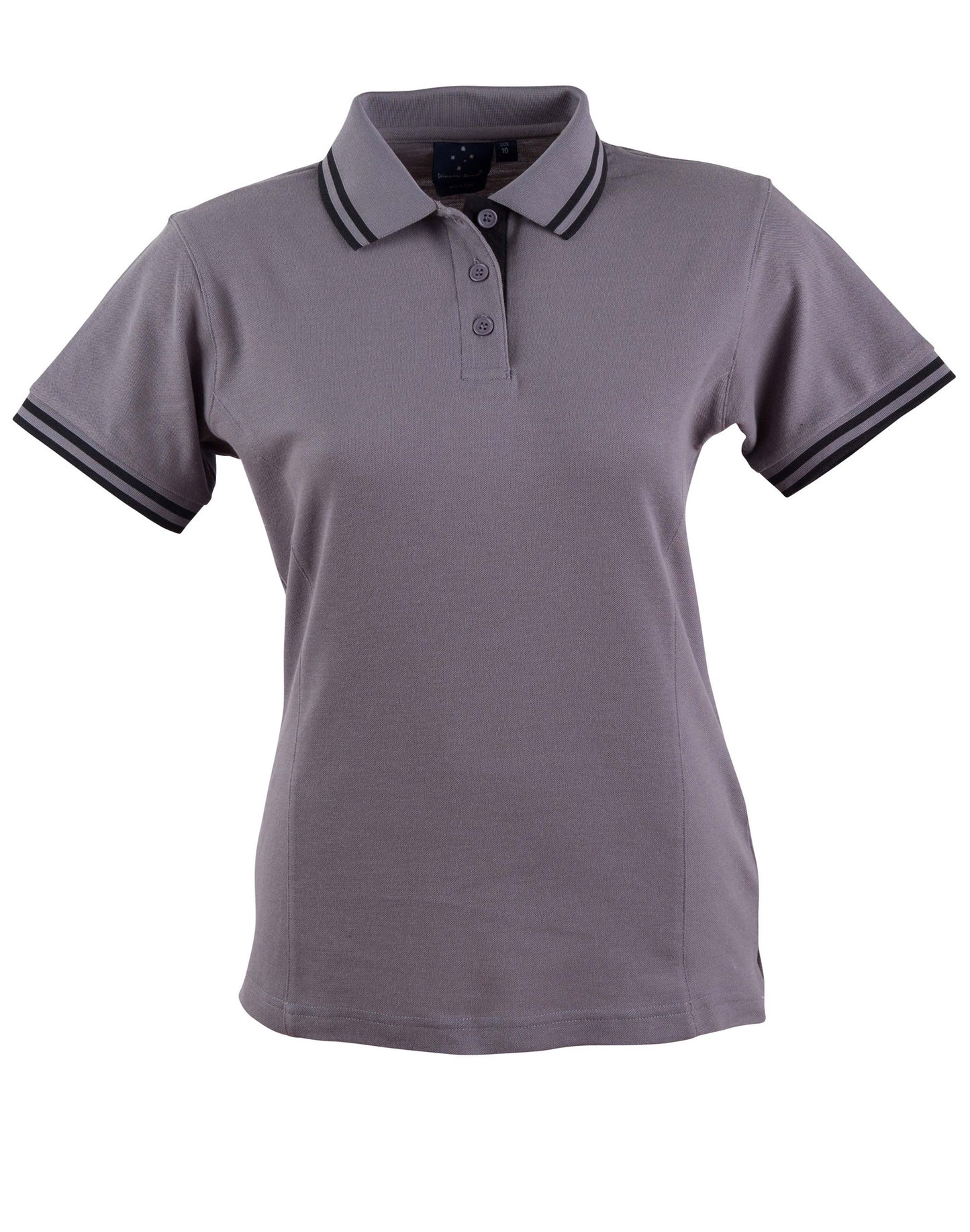 Ladies' Truedry Contrast S/S Polo - Grey/Black