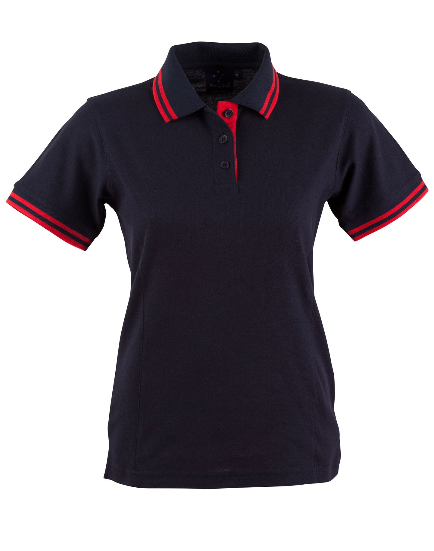 Ladies' Truedry Contrast S/S Polo - Navy/Red