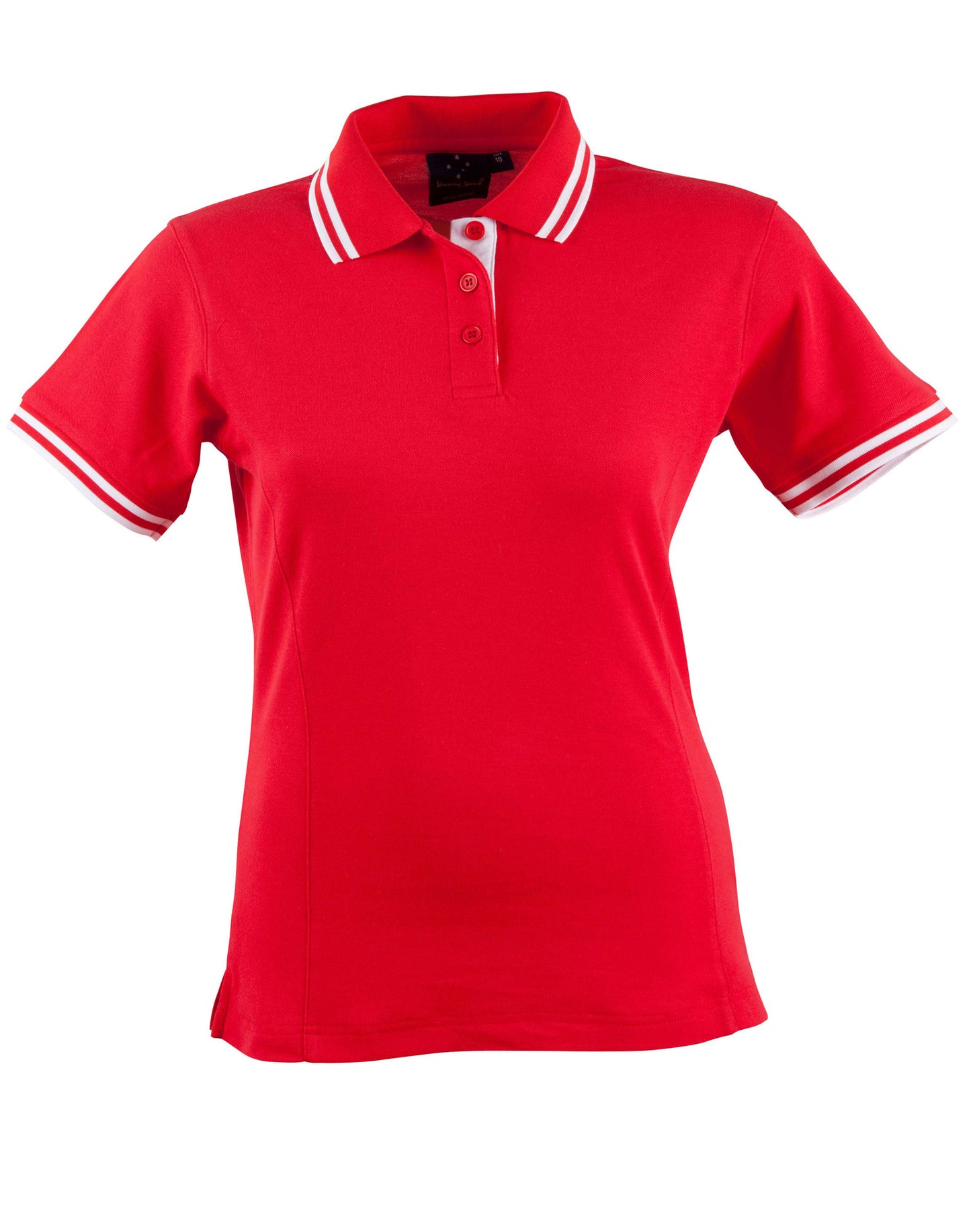 Ladies' Truedry Contrast S/S Polo - Red/White