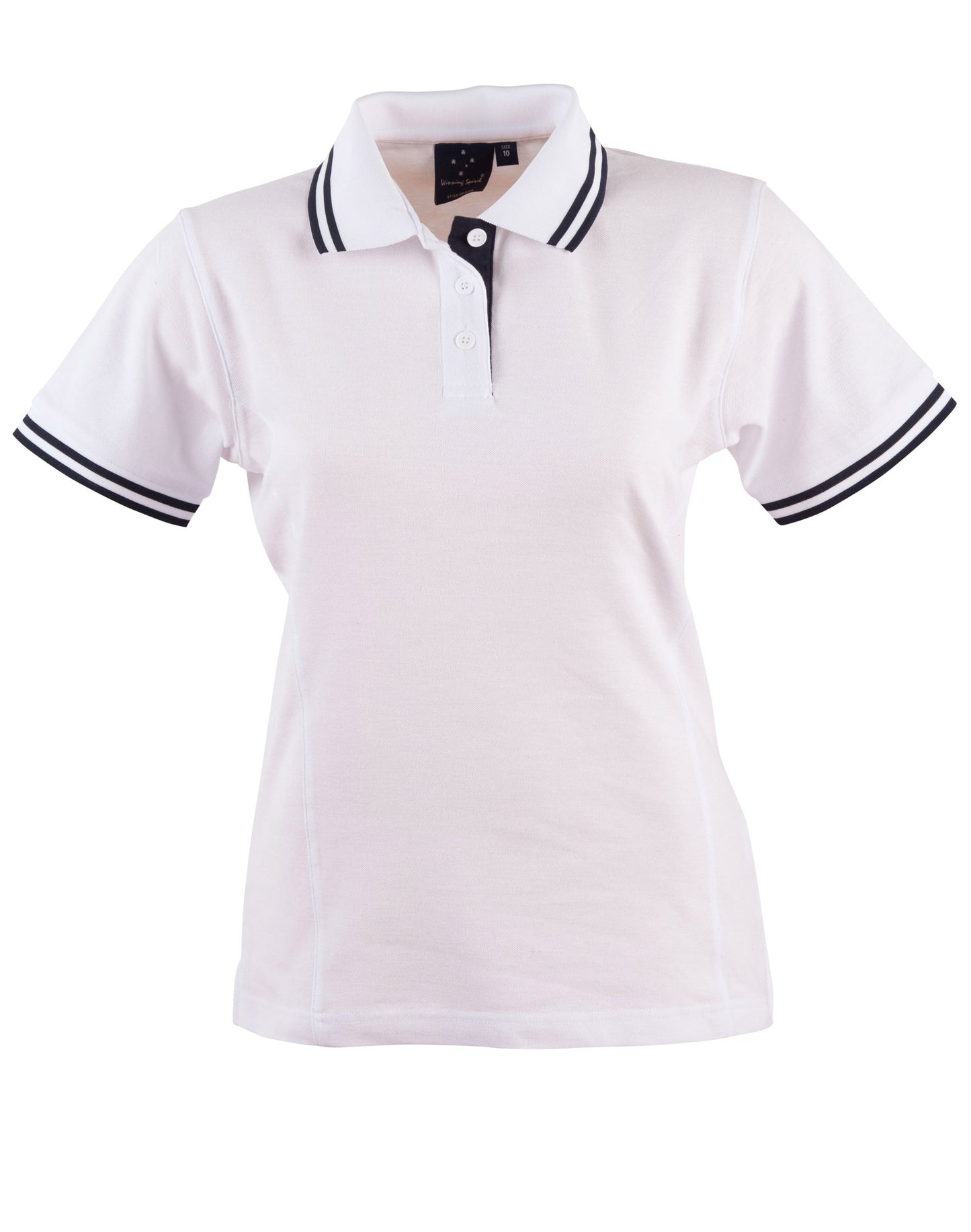 Ladies' Truedry Contrast S/S Polo - White/Navy