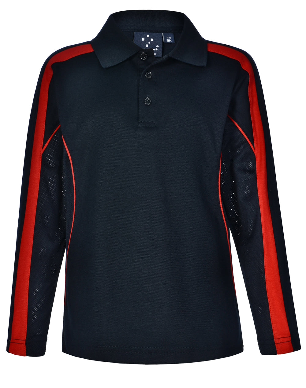 Kids' TrueDry Long Sleeve Polo - Navy/Red
