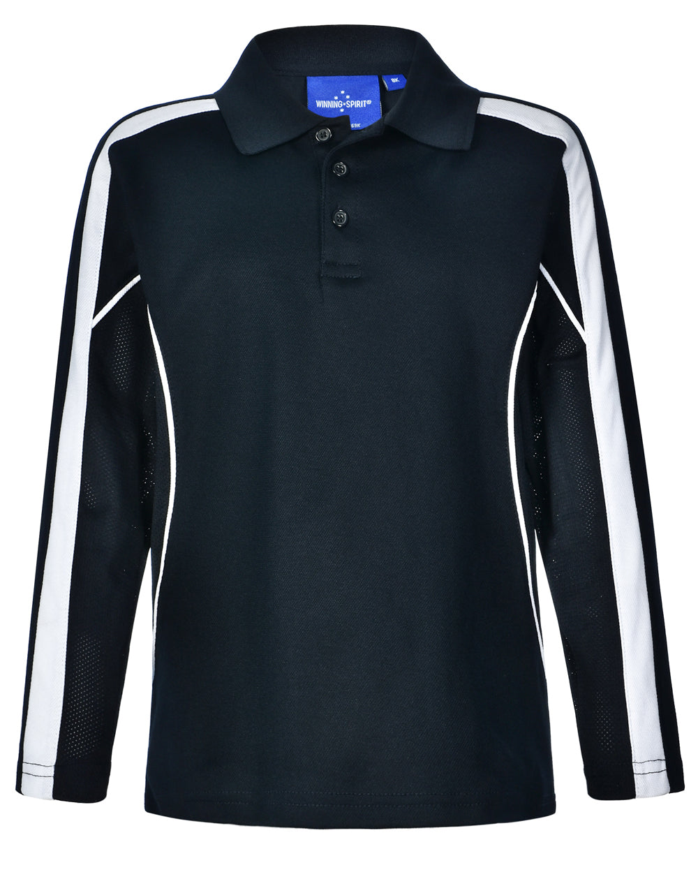 Kids' TrueDry Long Sleeve Polo - Navy/White