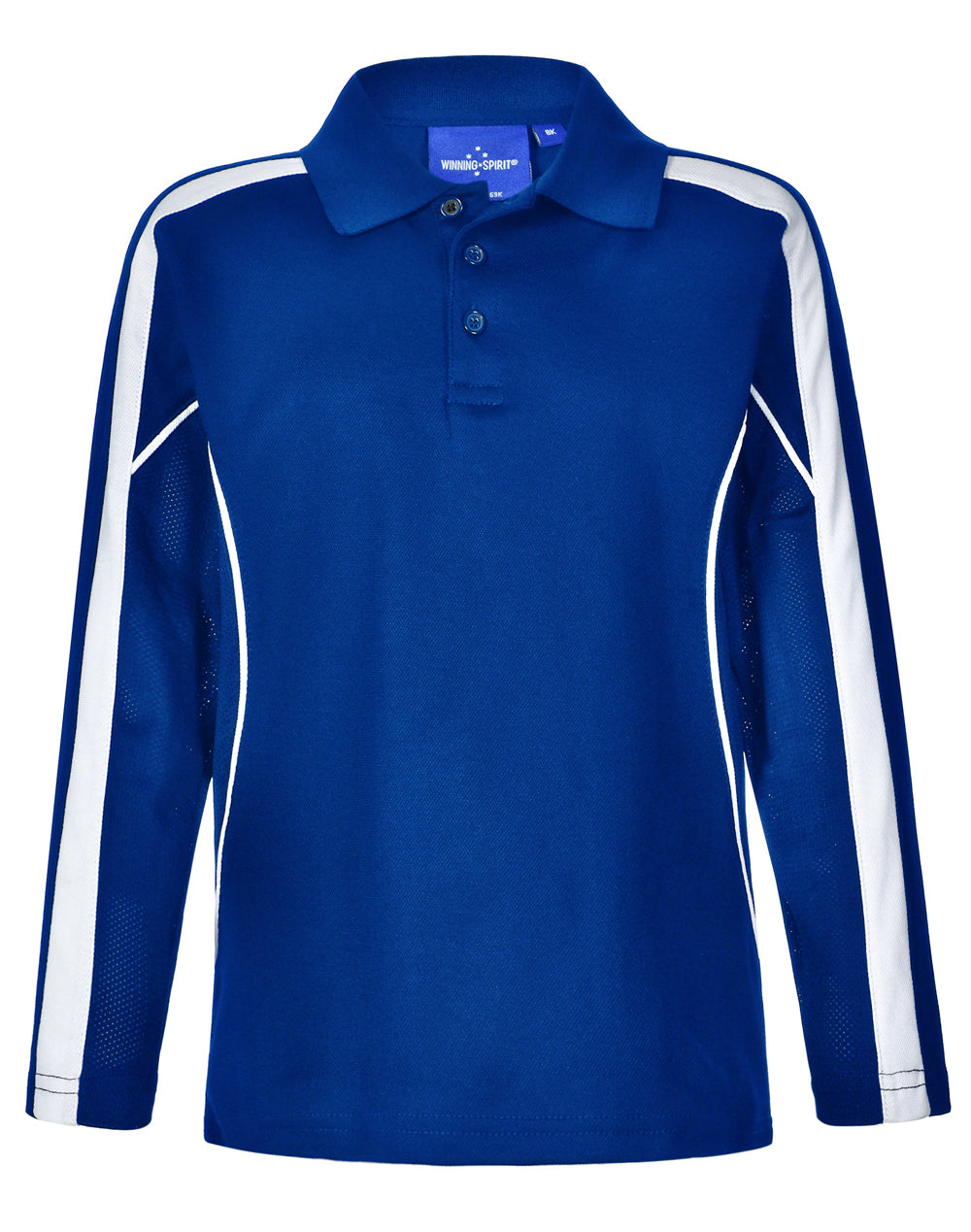 Kids' TrueDry Long Sleeve Polo - Royal/White