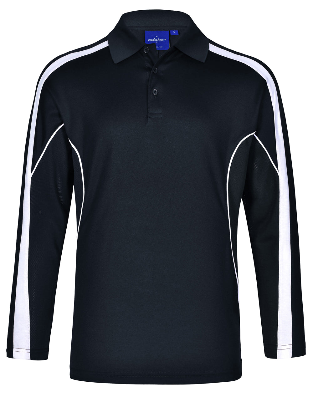 Men's TrueDry Long Sleeve Polo - Navy/White