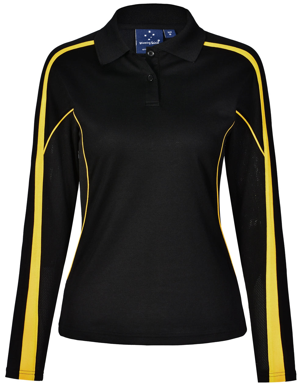 Ladies' TrueDry Long Sleeve Polo - Black/Gold
