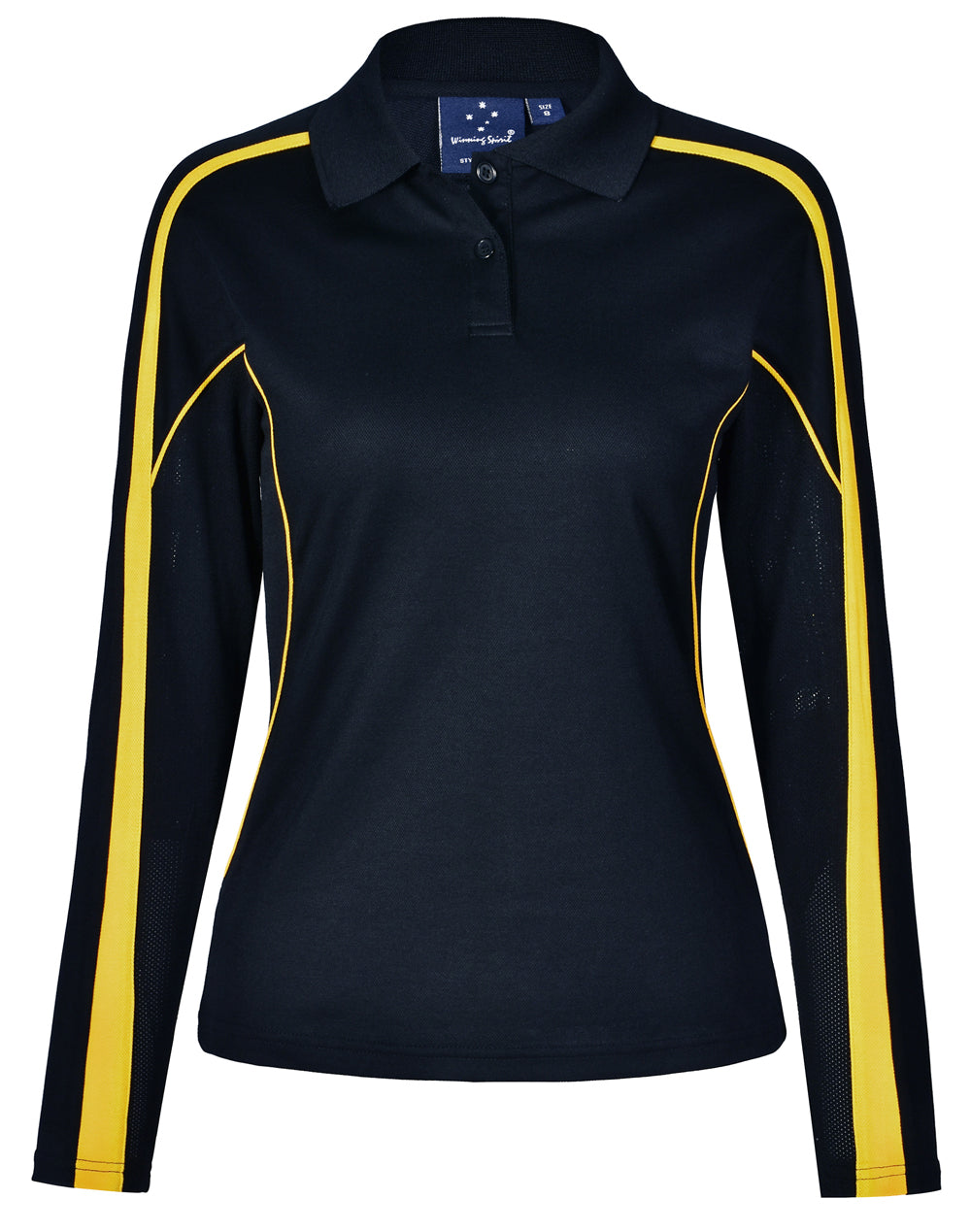 Ladies' TrueDry Long Sleeve Polo - Navy/Gold