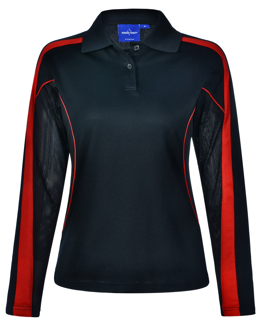 Ladies' TrueDry Long Sleeve Polo - Navy/Red