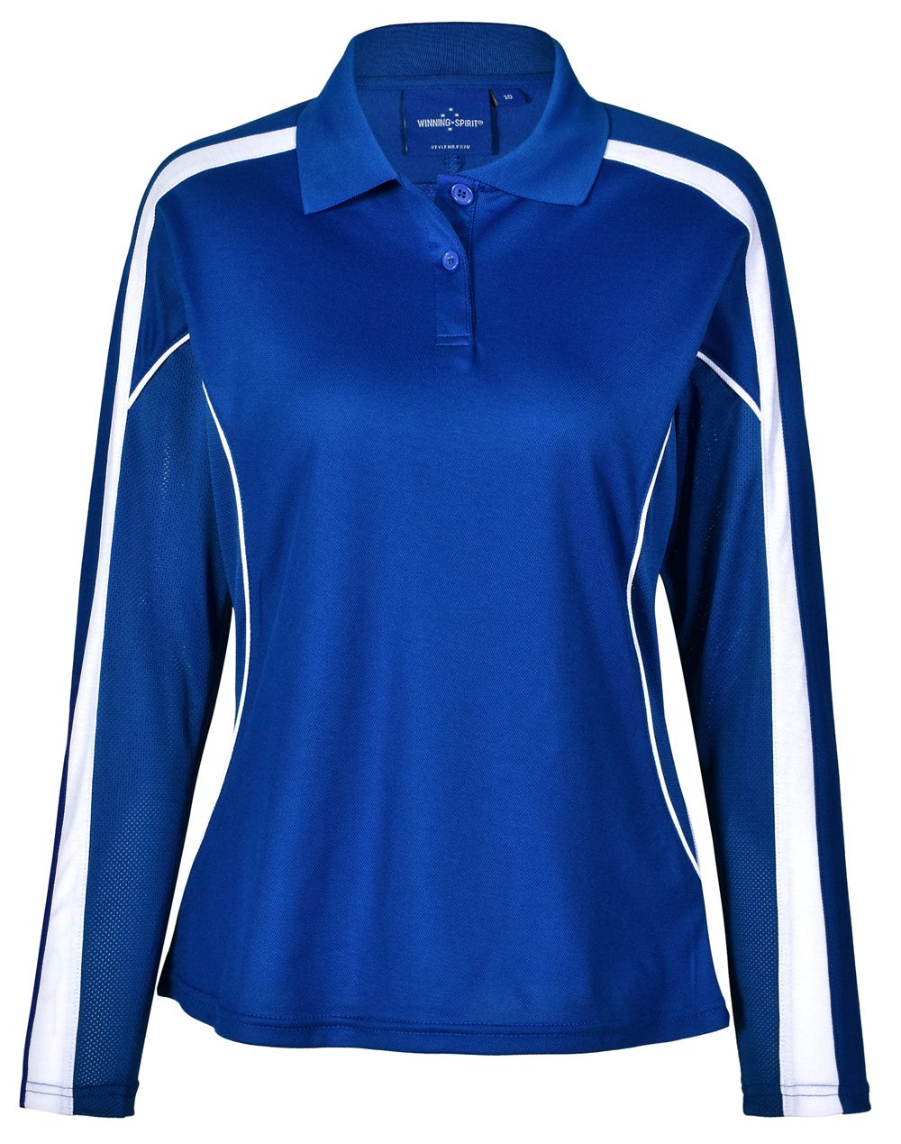 Ladies' TrueDry Long Sleeve Polo - Royal/White